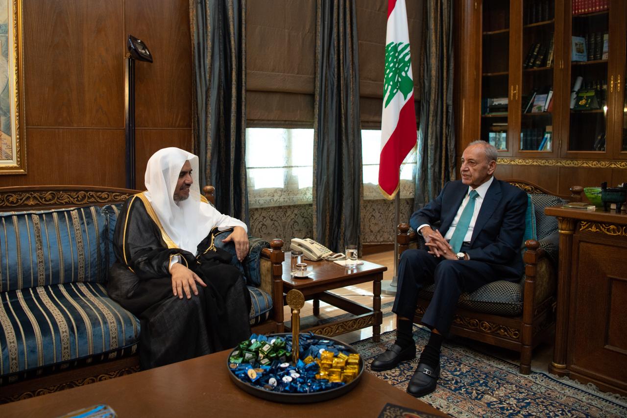 رئيس مجلس النواب اللبناني خلال استقباله الامين العام 