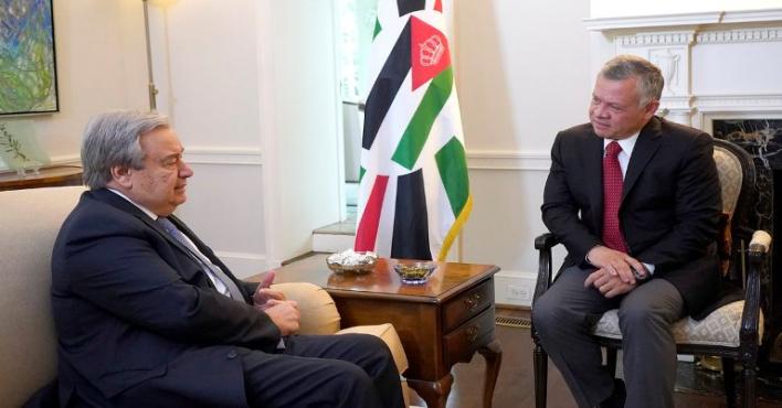ملك الأردن يبحث مع أمين الأمم المتحدة دعم (الأونروا)