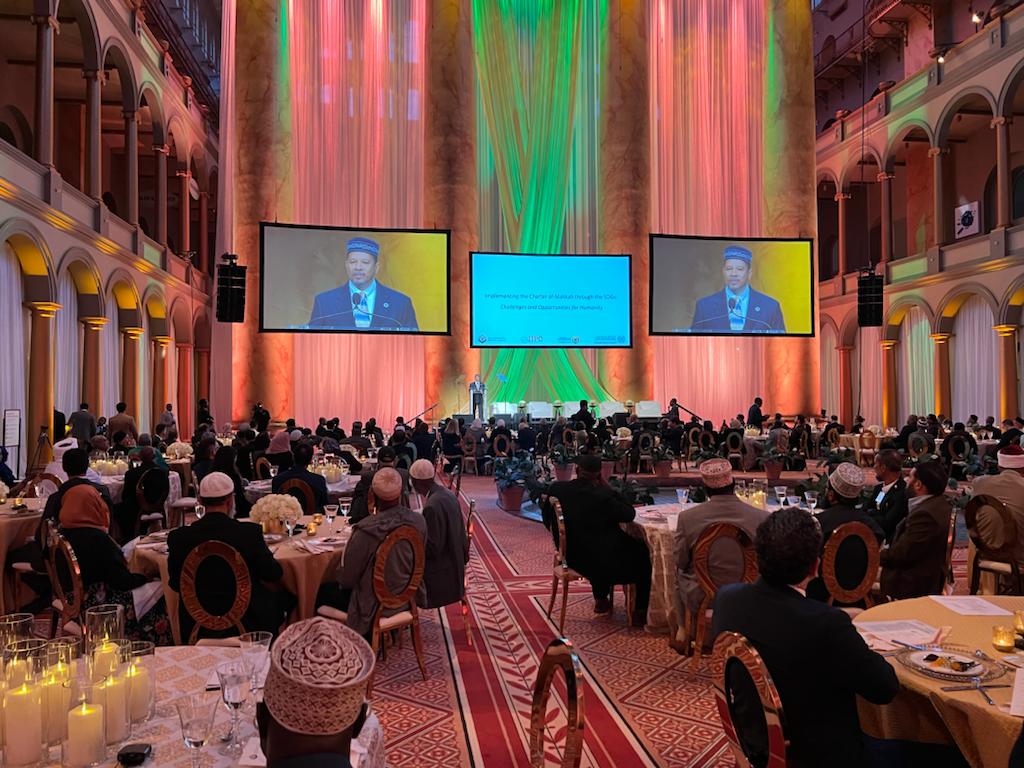 Imam Talib Shareef, President of Masjid Muhammad, speaks to the central message of uplifting humanity