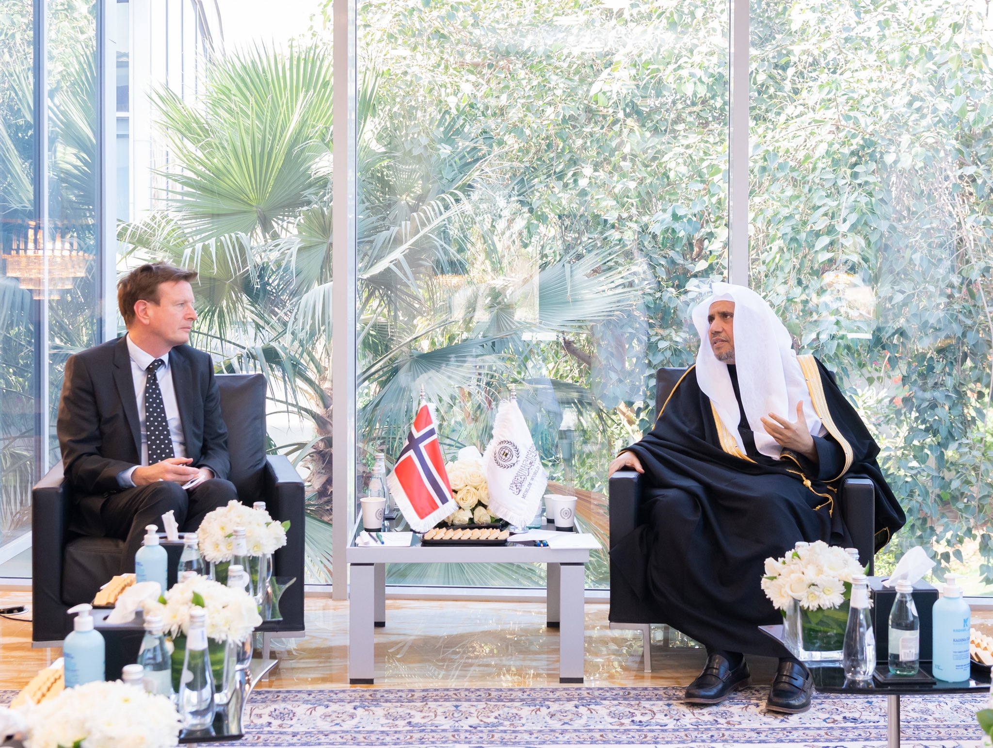 His Excellency Dr. Mohammad Alissa received the Ambassador of Norway to the Kingdom of Saudi Arabia, Mr. Thomas Lid Ball