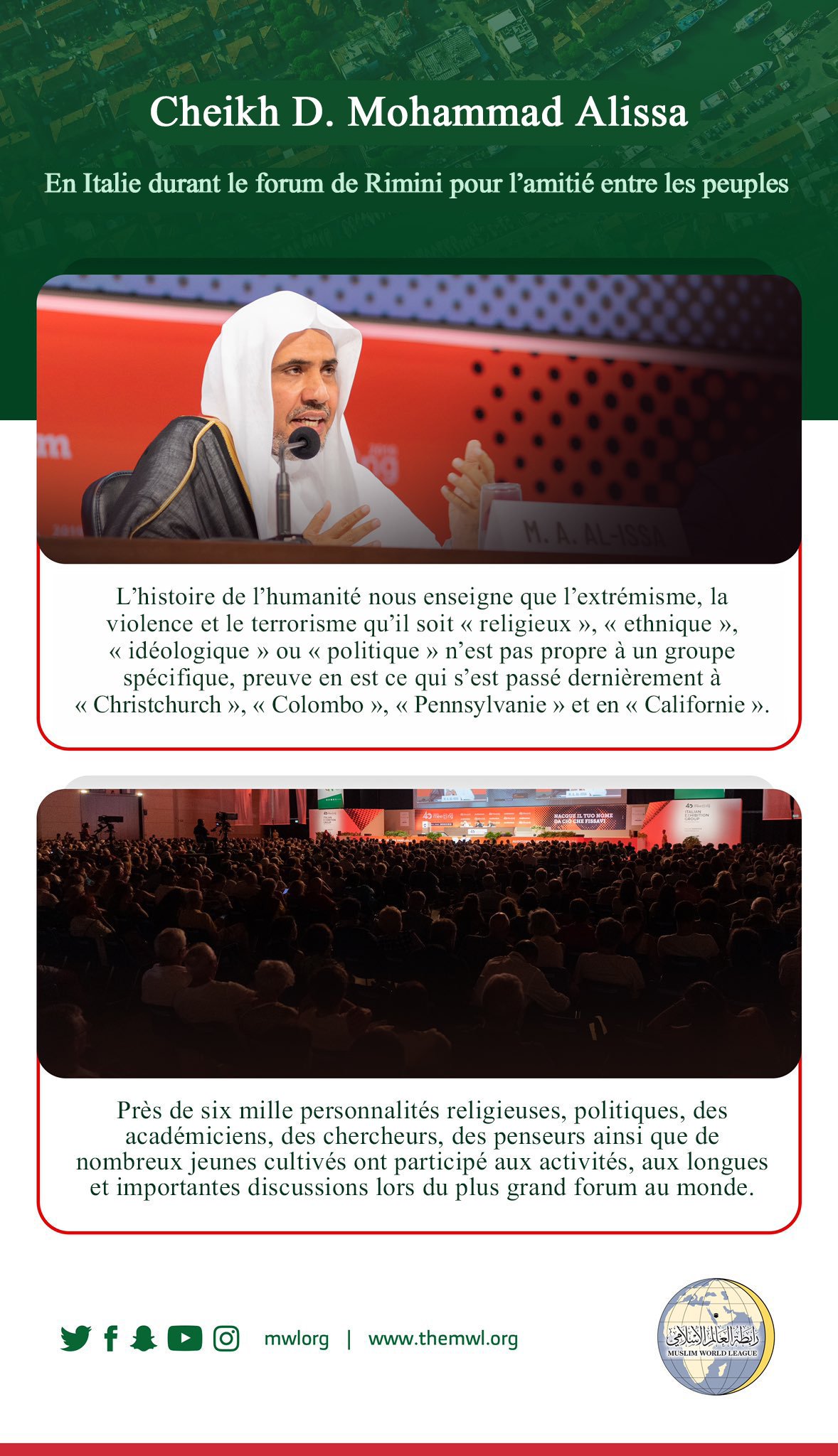 D.Mohammad Alissa est la première personnalité islamique qui participe à un dialogue ouvert lors des activités du plus grand forum européen avec une participation hebdomadaire d’un million de visiteurs.