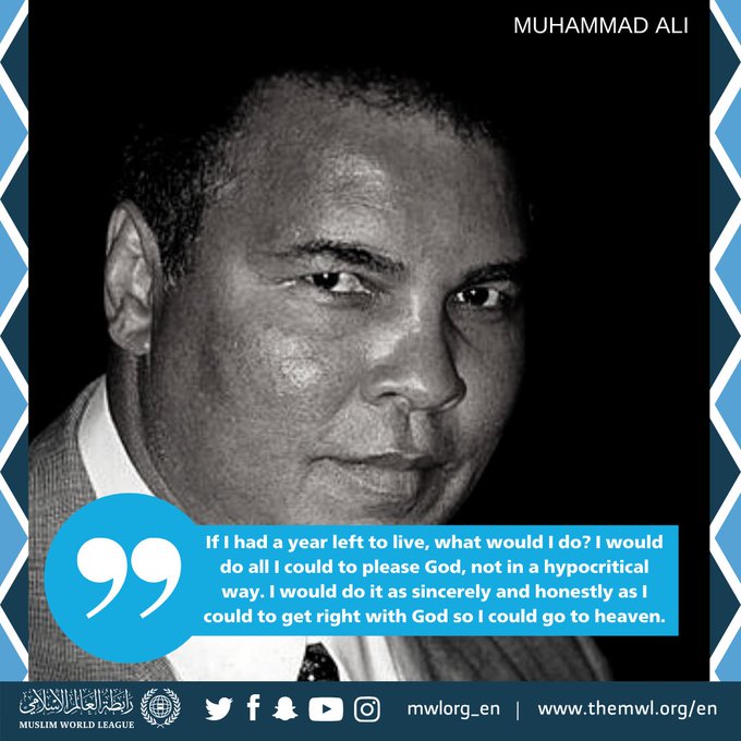 Legendary boxer Muhammad Ali converted to Islam in 1964