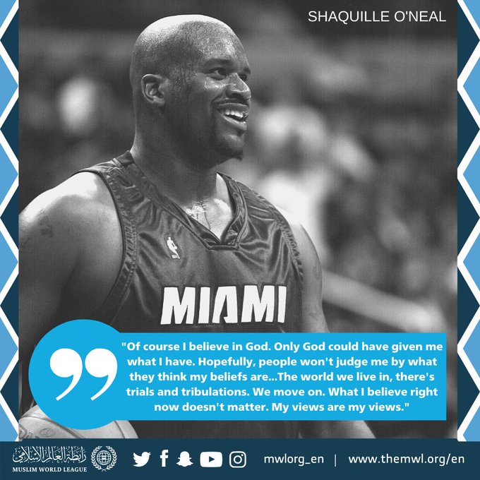 American basketball player Shaquille O’Neal stressed that he owes to God everything he has