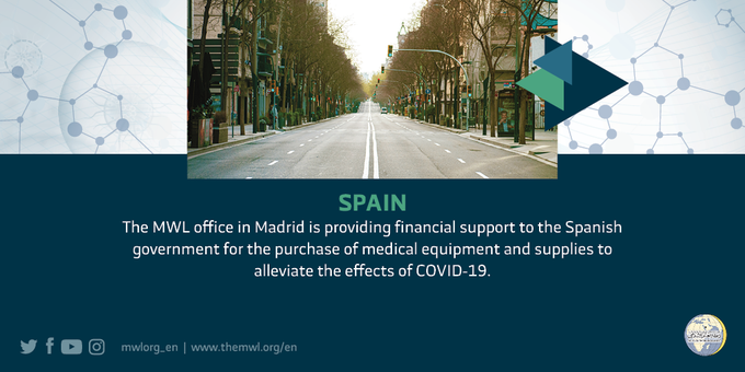 The MWL office in Madrid is providing financial support for the purchase of medical equipment