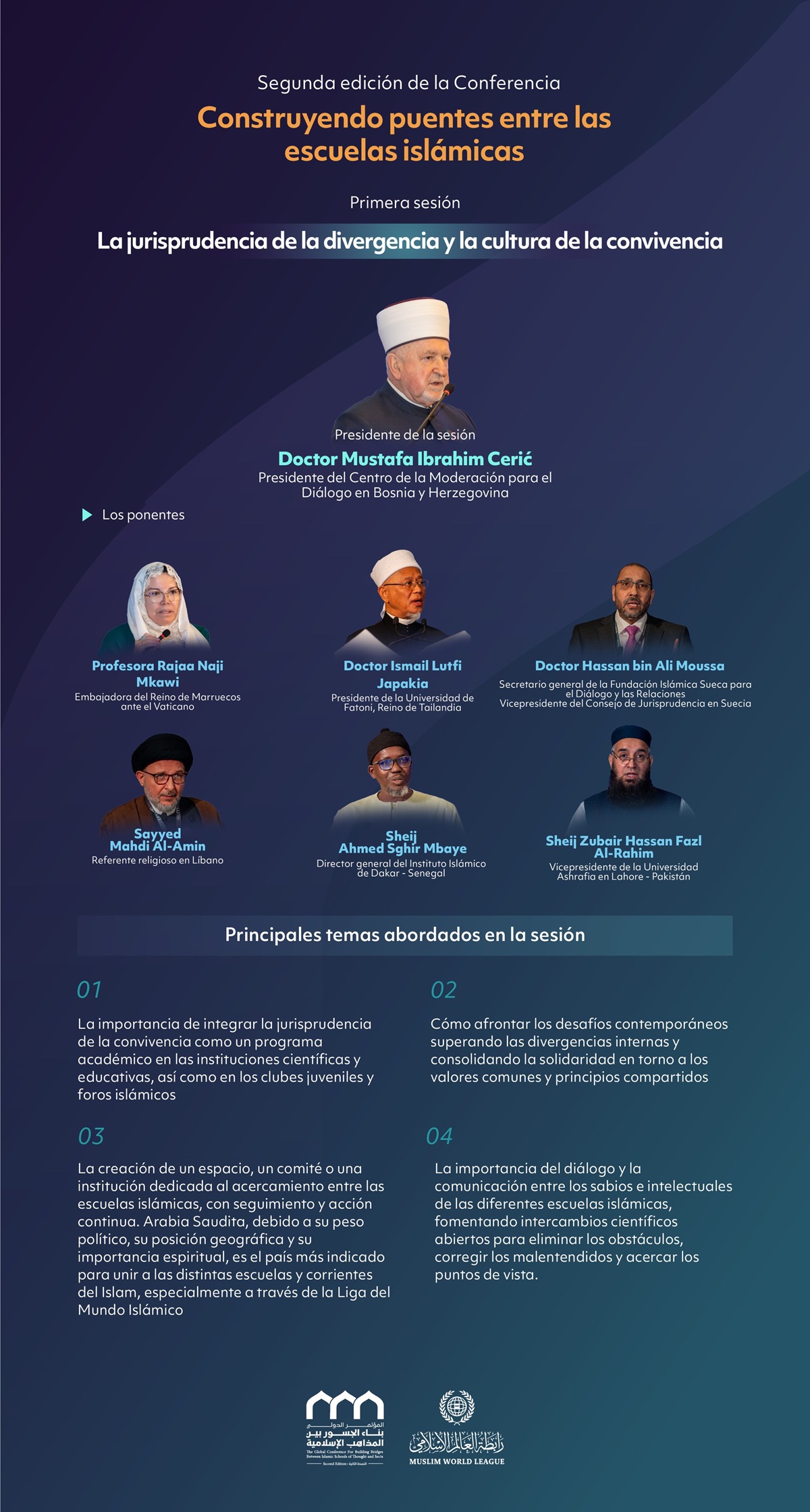 Le Président de l’Assemblée juridique irakienne, cheikh Ahmad Hassan Al-Taha, lors de l’inauguration de la deuxième édition de la Conférence ConstruireDesPontsEntreLesÉcoles :