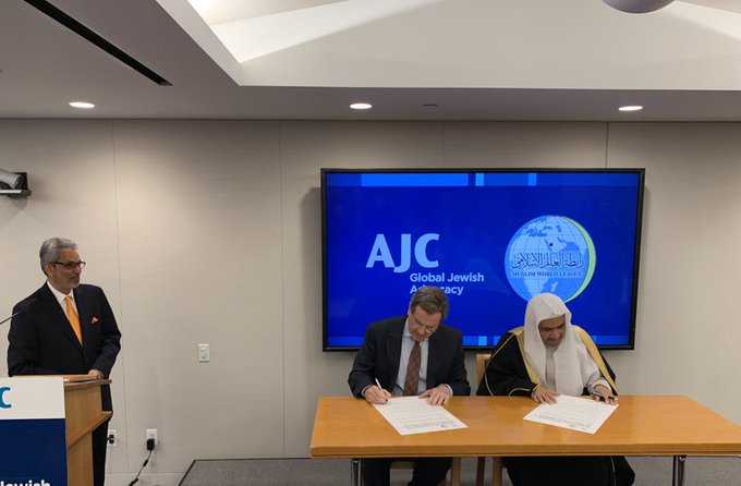In a milestone moment for interfaith cooperation, HE Dr. Mohammad Alissa signed an agreement with AJCGlobal  to lead the highest level Islamic delegation in history to Auschwitz in January 2020.