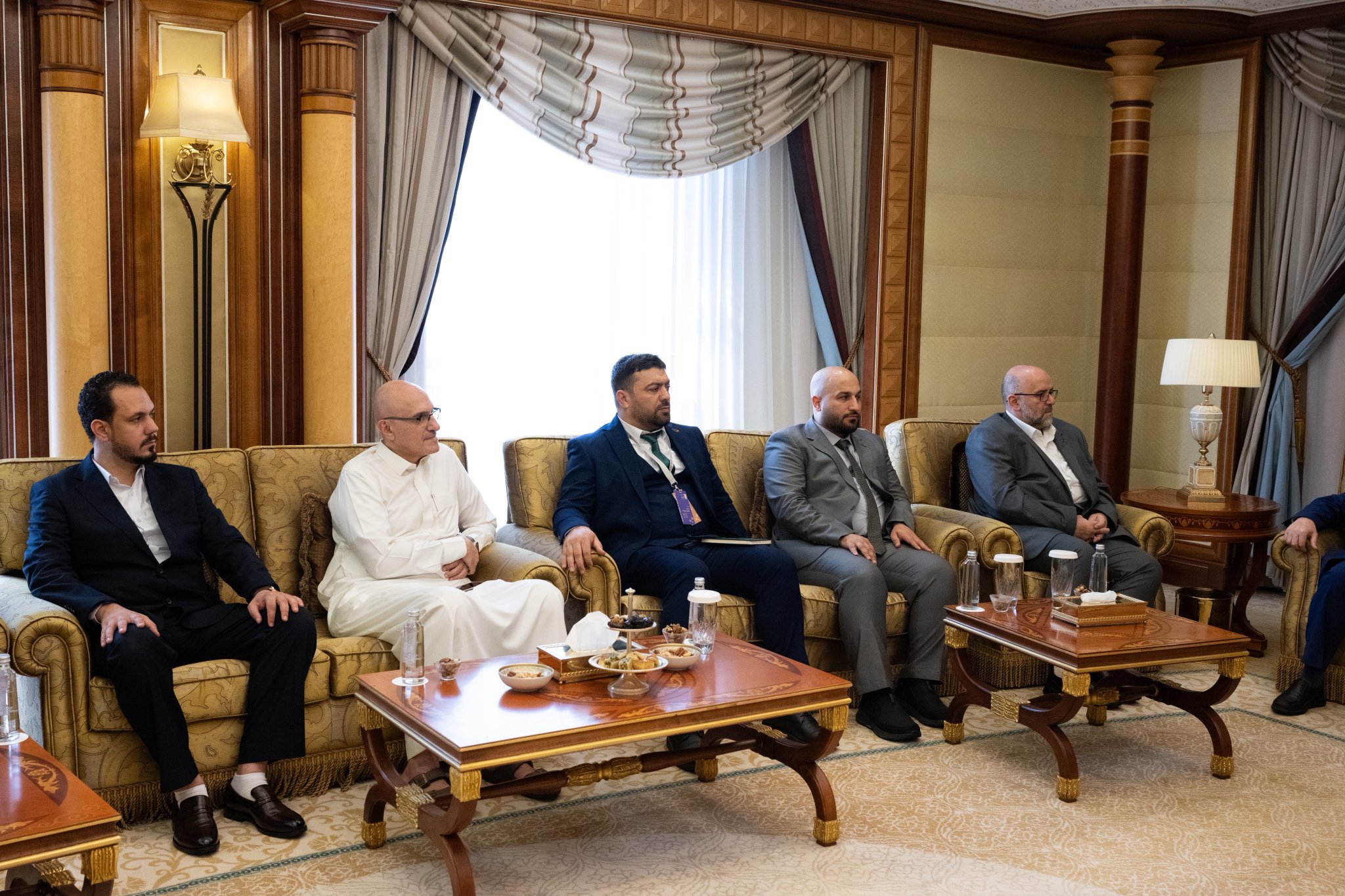 H.E. Sheikh Dr. Mohammed Al-Issa, Secretary-General of the Muslim World League (MWL) and Chairman of the Organization of Muslim Scholars, met with H.E. Dr. Mohammad Abu Al-Khair Shukri, the Syrian Minister of Endowments