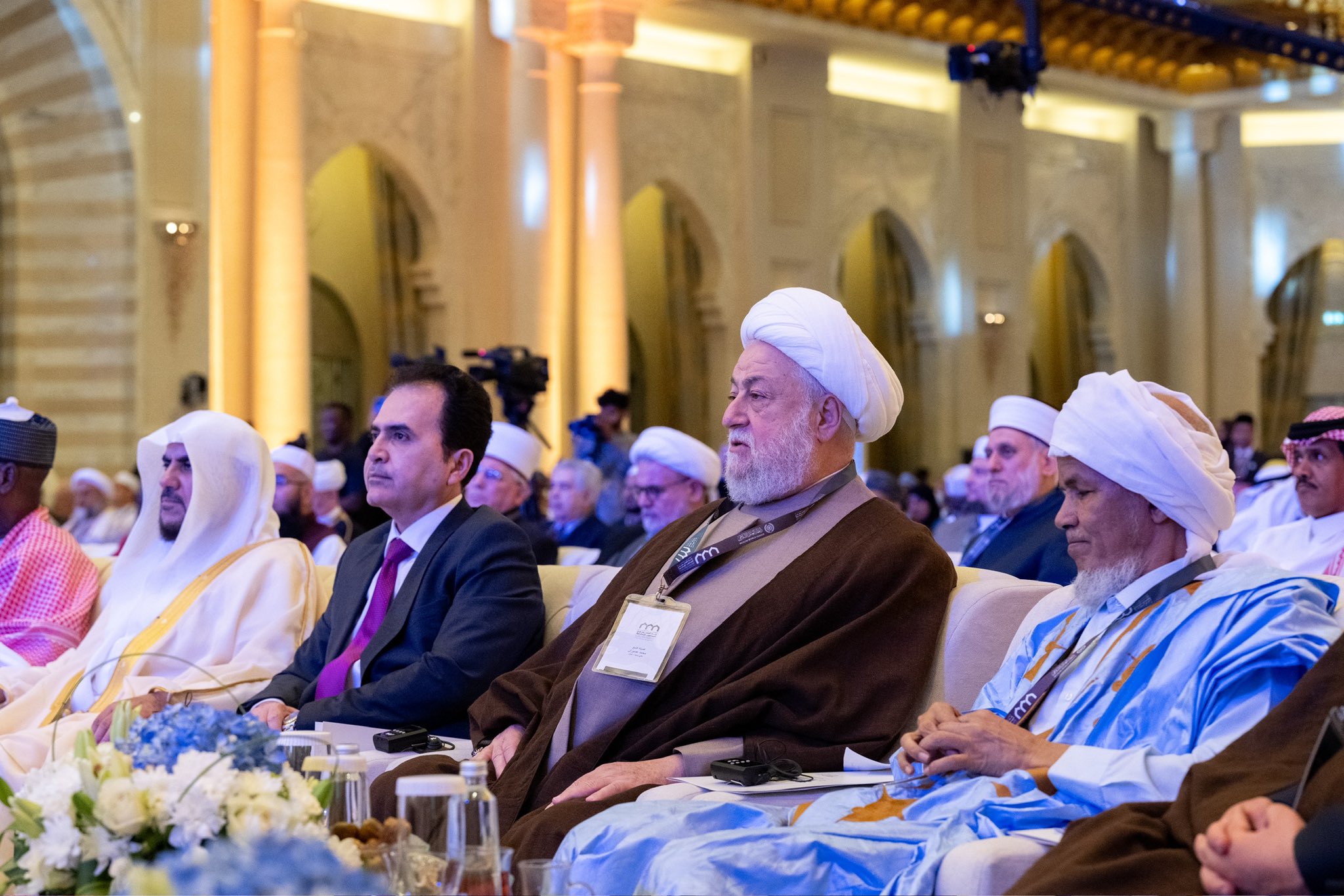 El Secretario General, Presidente de la Comisión de Ulemas, Sheij Mohammed Al-Issa, durante la ceremonia de apertura de la conferencia ConstruyendoPuentesEntreLasEscuelas :
