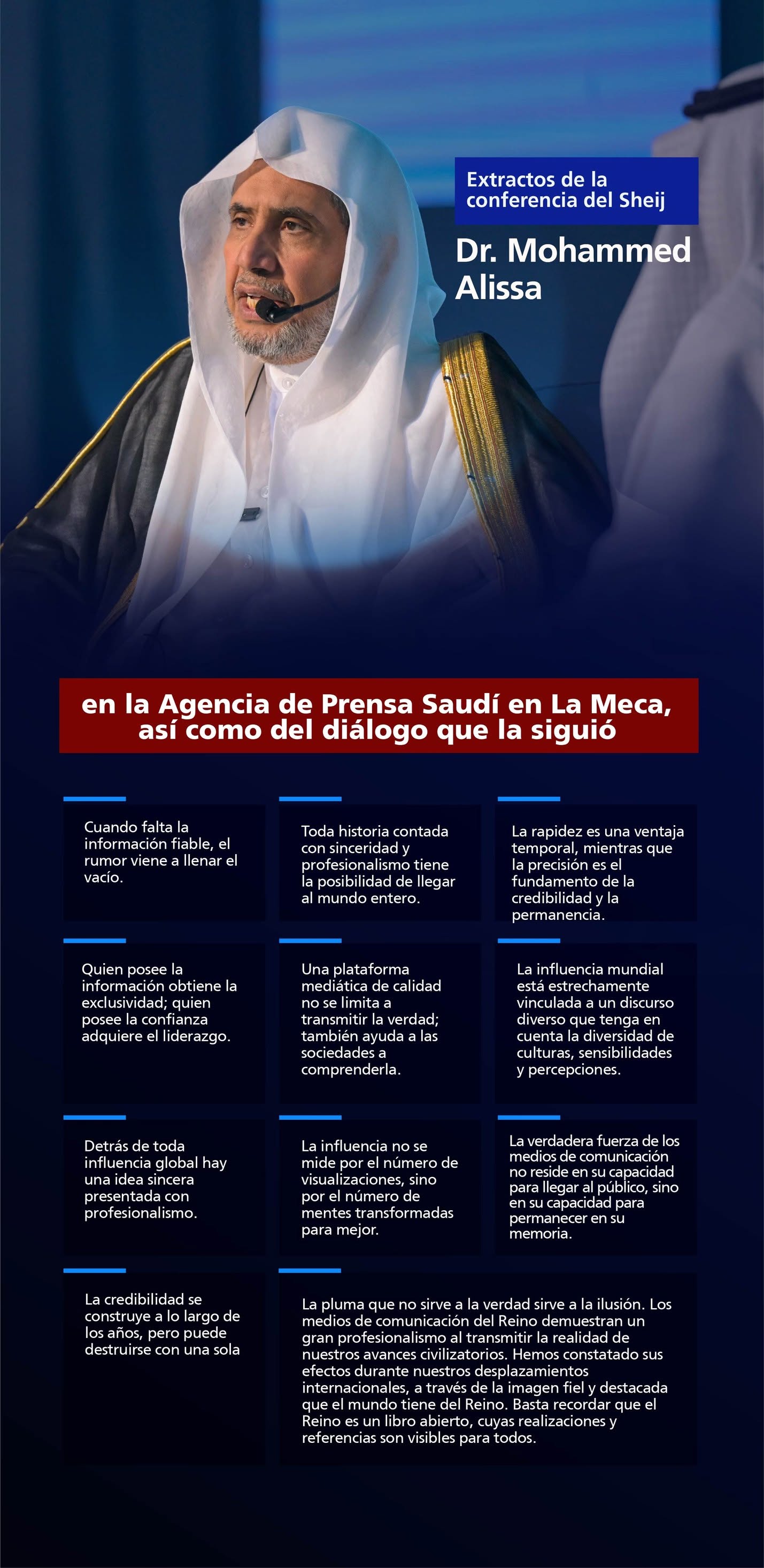 Extractos de la conferencia del Sheij Dr. Mohammed Al-Issa en la Agencia de periodistas saudíes en La Meca, así como del diálogo que la siguió.
