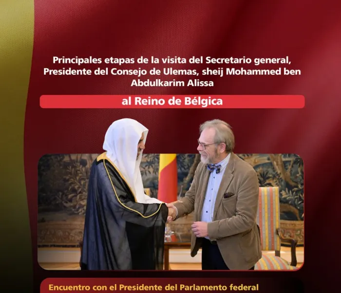 Las principales etapas de la visita del Secretario General de la Liga del Mundo Islámico y presidente del Consejo de Ulemas, el sheij Mohammed Alissa, al Reino de Bélgica: