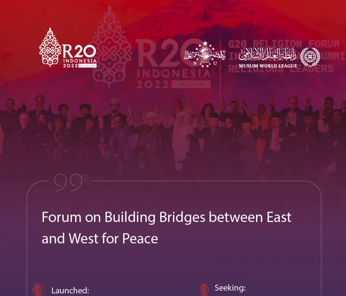 The Muslim World League Launches The Forum on Building Bridges Between East & West