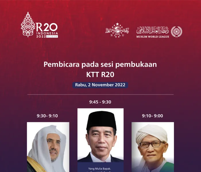 ikuti peluncuran KTT Agama R20. KTT keagamaan pertama dalam agenda G20