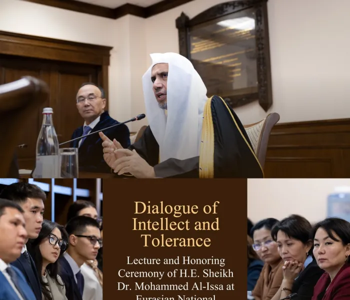 H.E. Sheikh Dr. Mohammed Al-Issa , Secretary-General of the Muslim World League and Chairman of the Organization of Muslim Scholars, delivered a lecture at Eurasian National University, in Astana.