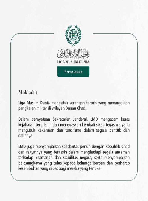 Pernyataan dari Liga Muslim Dunia: