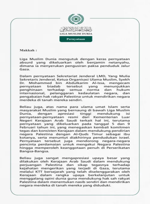 Pernyataan dari Liga Muslim Dunia: