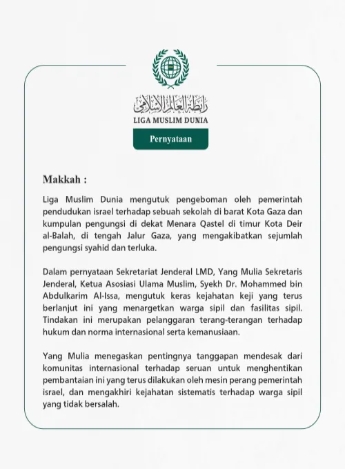 Pernyataan dari Liga Muslim Dunia: