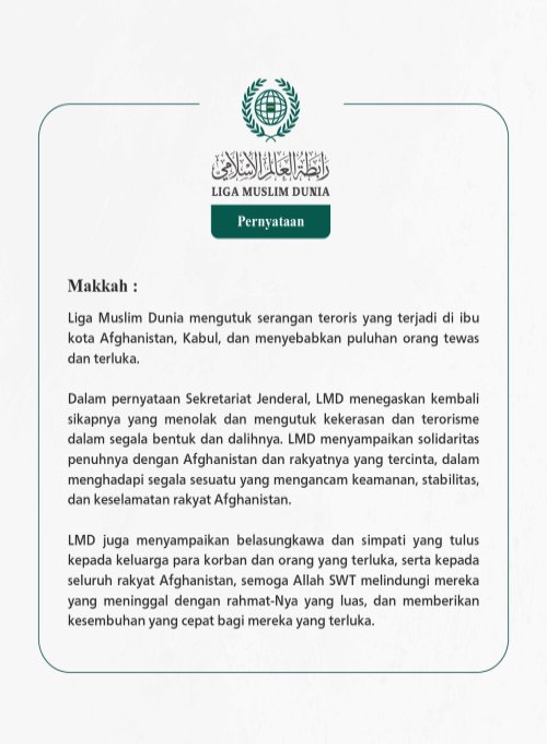 Pernyataan dari Liga Muslim Dunia: