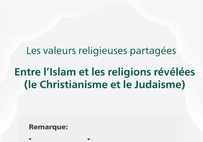 Éclaircissement important concernant les valeurs communes entre l’Islam, le Christianisme et le judaïsme :