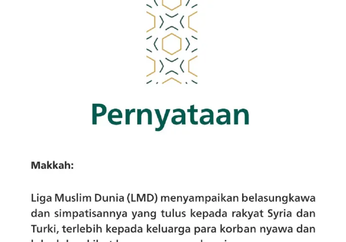 Pernyataan dari Liga Muslim Dunia: