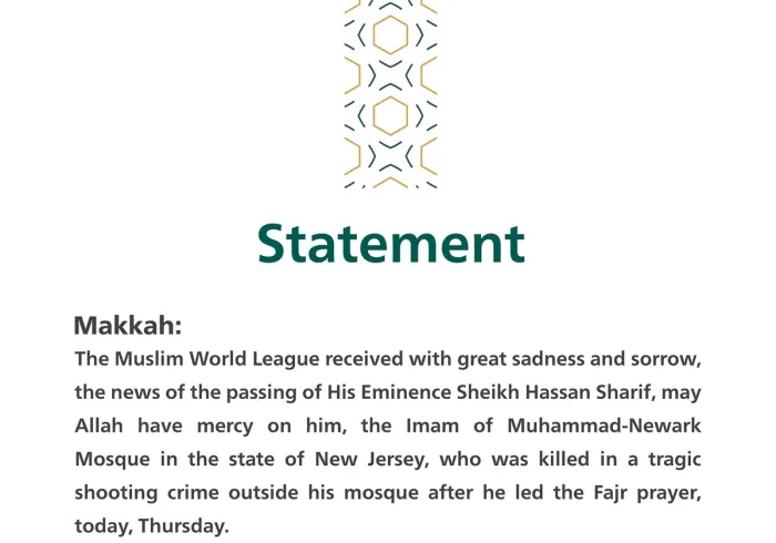 Statement on the Killing of Imam Hassan Sharif in New Jersey