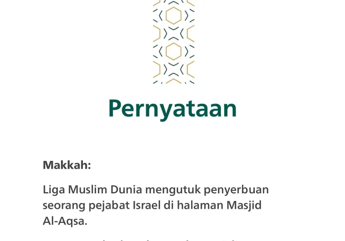 Pernyataan dari Liga Muslim Dunia