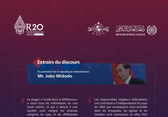 Extraits du discours du , Président indonésien Joko Widodo lors du Sommet R20 à Bali :