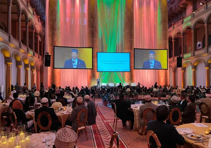 Imam Talib Shareef, President of Masjid Muhammad, speaks to the central message of uplifting humanity