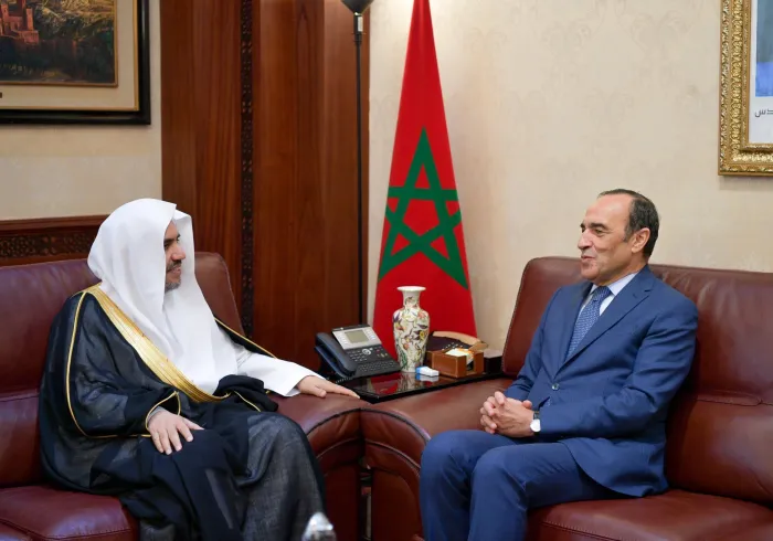 His Excellency the Speaker of the Moroccan Parliament Mr. Habib ElMalki receives and discusses with the Secretary-General of the MWL, Dr. Mohammed Alissa topics of common interest.