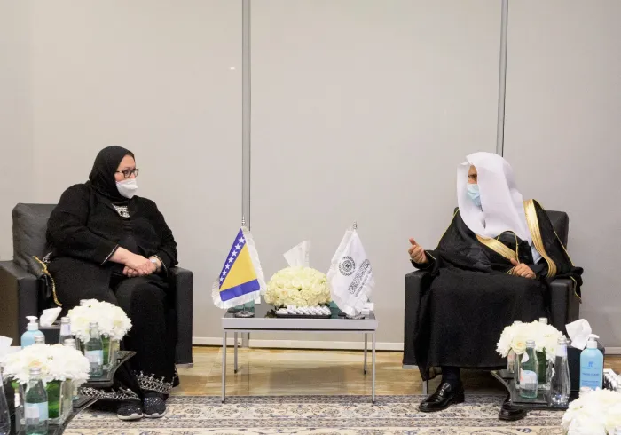 عزت مآب شيخ ڈاکٹر محمد العیسی نے بوسنیا وہرزیگووینا کے نائب وزیر اعظم اور وزیر خارجہ ڈاکٹر بصیرہ تورکوویچ سے ملاقات کی