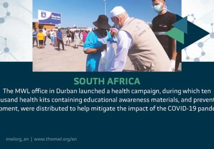 The Muslim World League distributed 10,000 health kits in South Africa