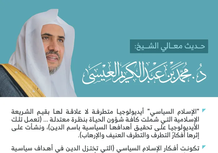 ‏أبرز ما جاء في حديث معالي الشيخ د. ⁧‫محمد العيسى‬⁩ عن  ‏الإسلام السياسي :