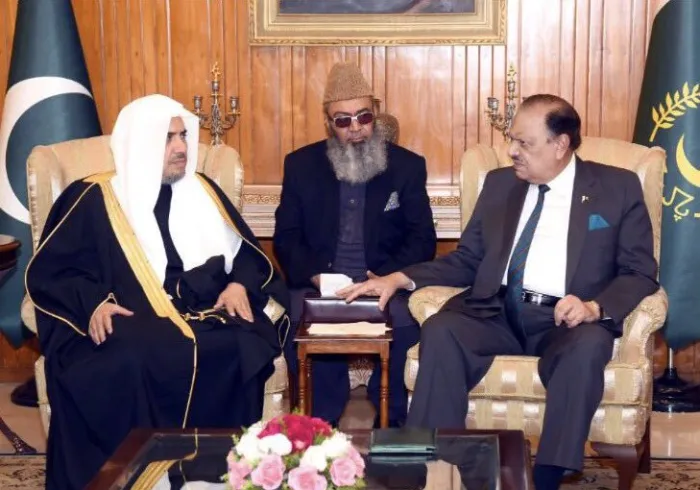 President of Pakistan receives the S.G. of the MWL after the success of "Moderate Discourse of Social Security" conference in Islamabad.