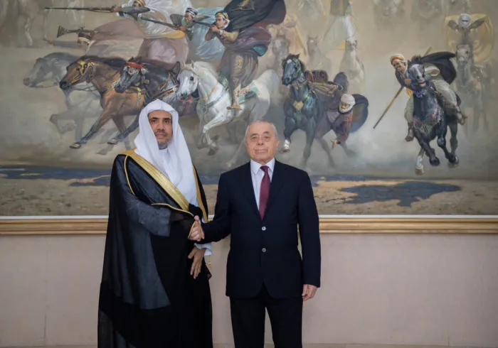 معالي رئيس المجلس الشعبي الجزائري السيد السعيد بوحجة يستقبل معالي الأمين العام لرابطة العالم الإسلامي