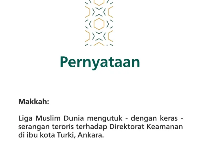 Pernyataan dari Liga Muslim Dunia: