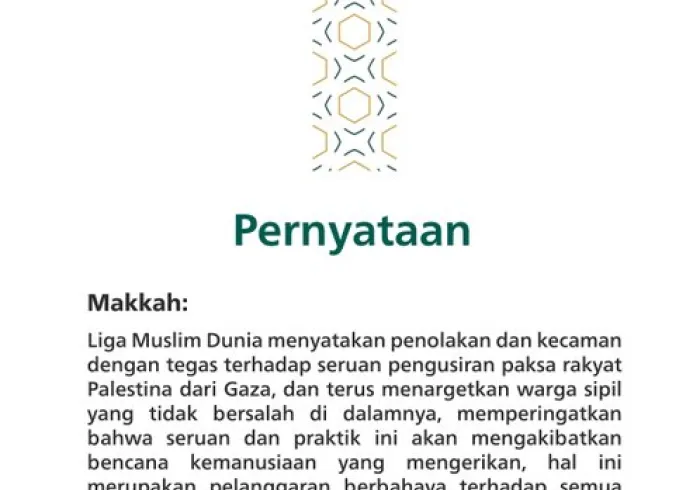 Pernyataan dari LigaMuslimDunia: