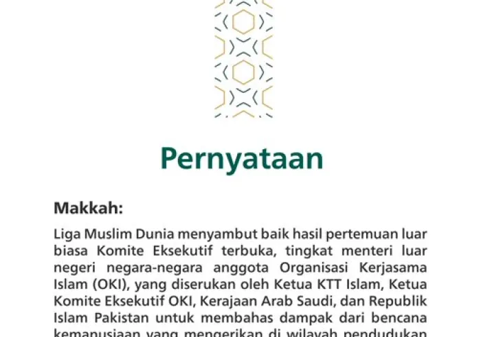 Pernyataan dari Liga Muslim Dunia: