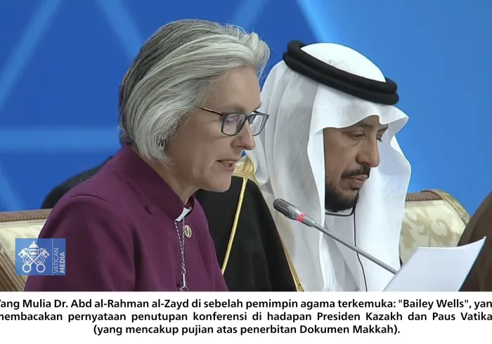 Perwakilan LMD pada Konferensi Pemimpin Agama di Kazakhstan, Yang Mulia Dr. Abdulrahman Al-Zayd, bertemu dengan para pemimpin Kazakh dan tokoh-tokoh agama. Pemimpin agama terkemuka, Bailey Wells, menyampaikan pernyataan akhir konferensi dan memuji penerbitan DokumenMakkah.