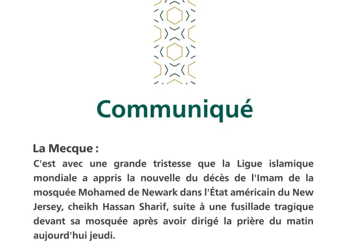 Communiqué de la Ligueislamiquemondiale :