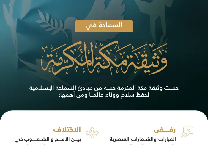 “السماحة” و”التسامح” في مواد ⁧‫وثيقة مكة المكرمة ‬⁩: