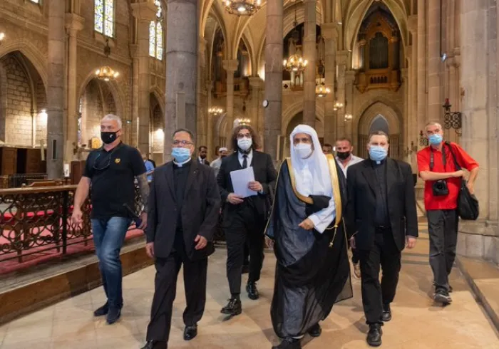 Yesterday HE Dr. Mohammad Alissa visited the Nice Cathedral, which was subjected to a terrorist attack in October of last year