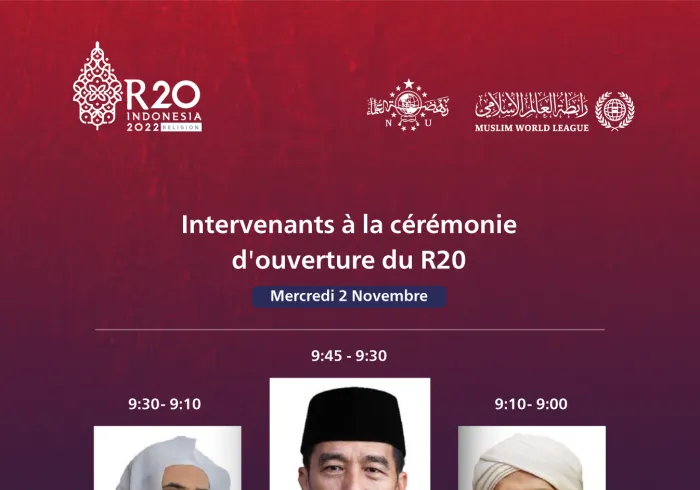 Sommet R20 Suivez le lancement du R20, le 1er sommet religieux dans le cadre du G20