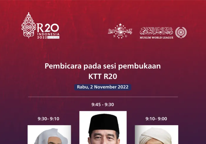 ikuti peluncuran KTT Agama R20. KTT keagamaan pertama dalam agenda G20