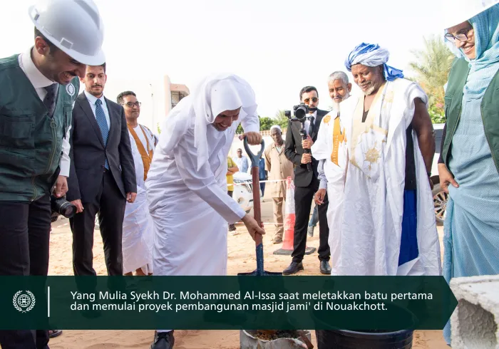 yang mencakup berbagai fasilitas: Alhamdulillah, pada hari ini telah diresmikan Masjid Jami' Liga Muslim Dunia di Nouakchott