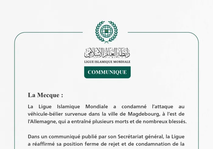 Communiqué de la Ligueislamiquemondiale :