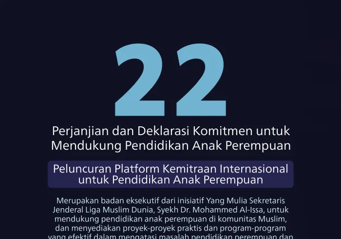  Syekh Dr. Mohammed Alissa    untuk pendidikan anak perempuan di komunitas Muslim, dengan tujuan agar langkah-langkahnya menjadi praktis dan pencapaiannya menjadi nyata. Kenali proyek-proyek bersejarah yang telah ditandatangani: