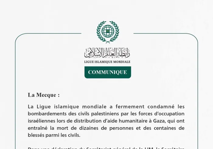 Communiqué de la Ligueislamiquemondiale :