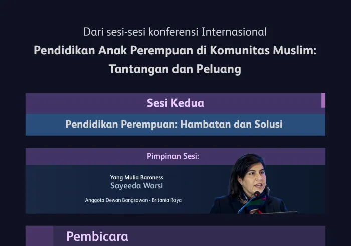 "Inisiatif yang sangat penting dan menarik"  Mari kita simak hal-hal penting yang dibahas dalam sesi kedua Inisiatif Pendidikan Anak Perempuan di komunitas Muslim, serta hasil-hasil utamanya: