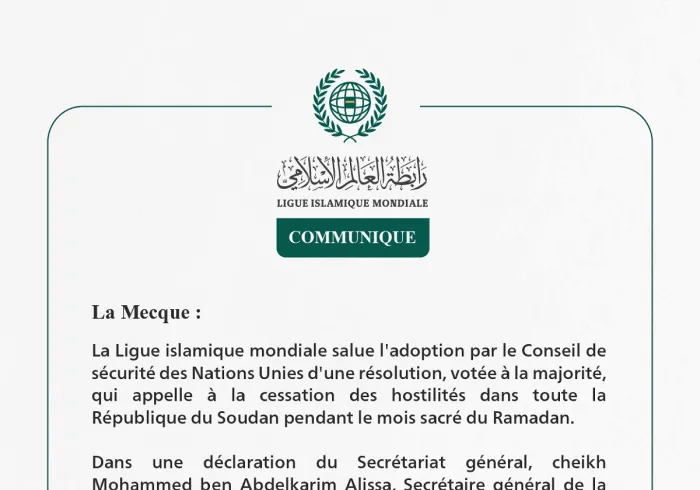 Communiqué de la Ligueislamiquemondiale :