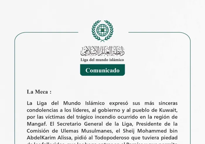 Comunicado de la LigadelMundoIslamico: