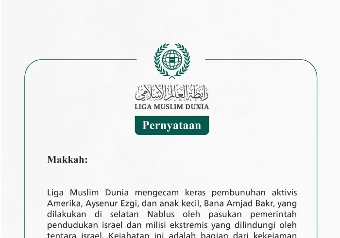 Pernyataan dari Liga Muslim Dunia: